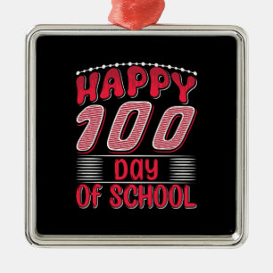 Adorno Metálico Profesora Feliz 100 Días Escolares
