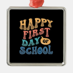 Adorno Metálico Profesora Feliz Primer Día De La Escuela