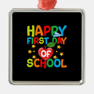 Adorno Metálico Profesora Feliz Primer Día De La Escuela