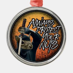 Adorno Metálico Proteja siempre tus nueces - ardilla de ninja dive