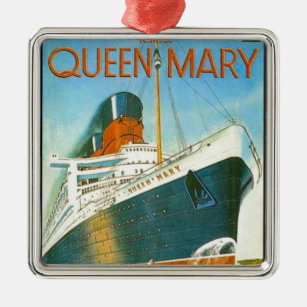 Adorno Metálico Publicidad del vintage, RMS Queen Mary