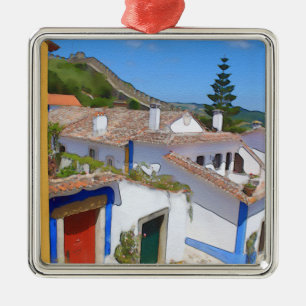 Adorno Metálico Pueblo acuarela