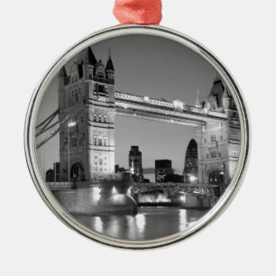 Adorno Metálico Puente de la Torre de Londres Blanco Negro