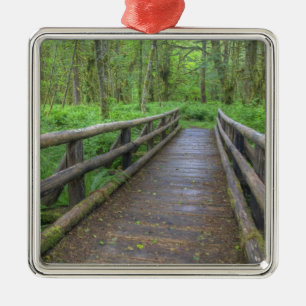 Adorno Metálico puente de madera Maple Glade trail, helechos y