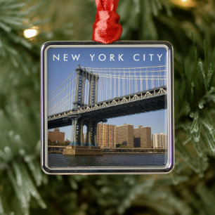 Adorno Metálico Puente de Manhattan el río East Ciudad de Nueva
