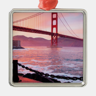 Adorno Metálico Puente Golden Gate, fotografía panorámica,