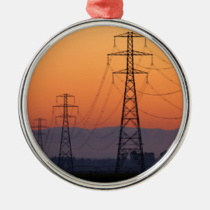 Adorno Metálico Puentes de alimentación al atardecer