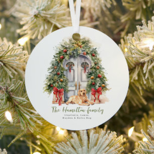 Adorno Metálico Puerta Delantera Con Navidades Amarillos De Labrad