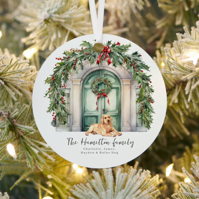 Adorno Metálico Puerta Delantera Con Navidades Amarillos De Labrad (in situ)