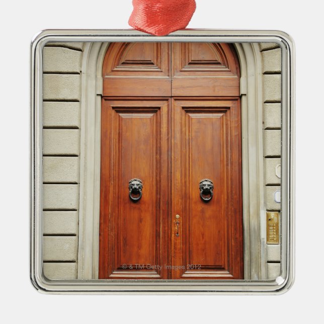 Adorno Metálico Puertas de madera pesadas, Florencia, Italia (Frente)