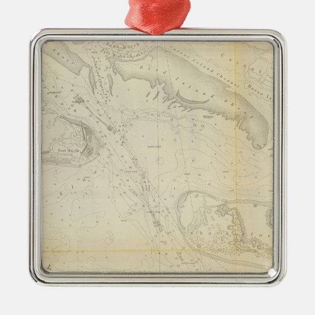 Adorno Metálico Puerto de Beaufort, NC (Frente)