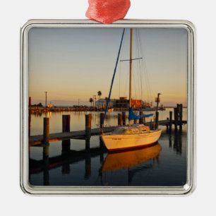 Adorno Metálico puerto de Rockport, Texas al atardecer
