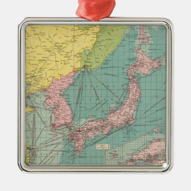 Adorno Metálico Puertos chinos, japoneses (Frente)