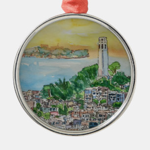 Adorno Metálico Puesta del sol de la oscuridad de San Francisco