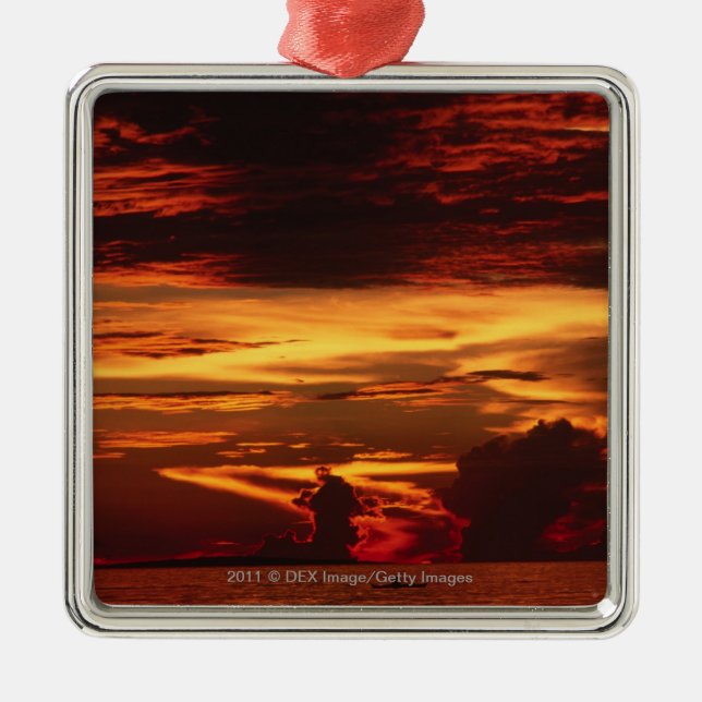 Adorno Metálico Puesta del sol en el mar (Frente)