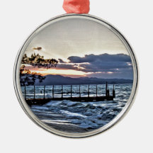 Puesta del sol hermosa en Montego Bay, Jamaica