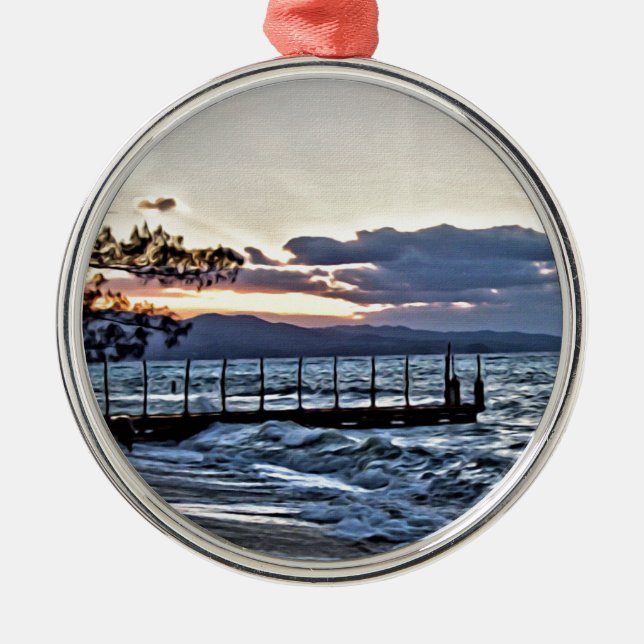 Adorno Metálico Puesta del sol hermosa en Montego Bay, Jamaica (Frente)