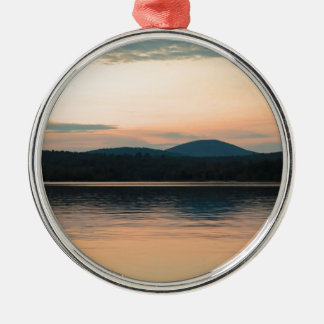 Adorno Metálico Puesta del sol larga del lago Adirondacks