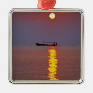 Adorno Metálico Puesta del sol y mar 2