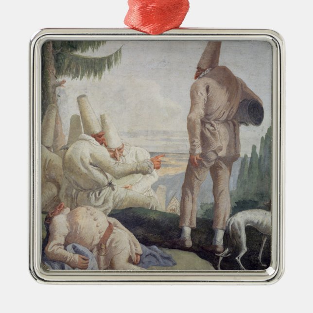 Adorno Metálico Pulcinella el día de fiesta (Frente)