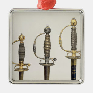Adorno Metálico Puños de tres espadas francesas: uno de acero