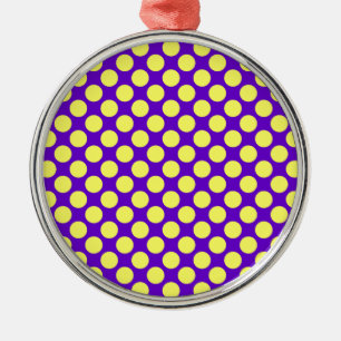 Adorno Metálico Puntos de Polka Amarillo con fondo morado STaylor