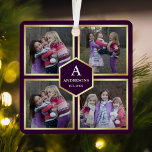 Adorno Metálico Purple and Gold 4 Pictures Family Photo Collage<br><div class="desc">Upload your favorite photos to make your own unique personalized keepsake photo gift.</div>