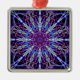 Adorno Metálico Purple Black Kaleidoscope Mandala Art