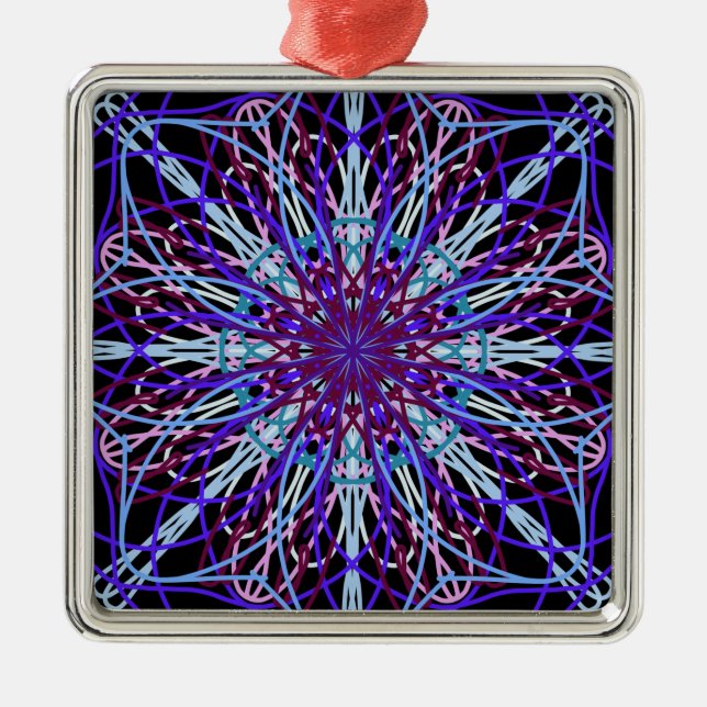 Adorno Metálico Purple Black Kaleidoscope Mandala Art (Frente)
