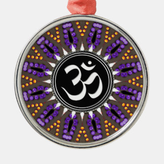 Adorno Metálico Purple Gold Earth OM Mandala
