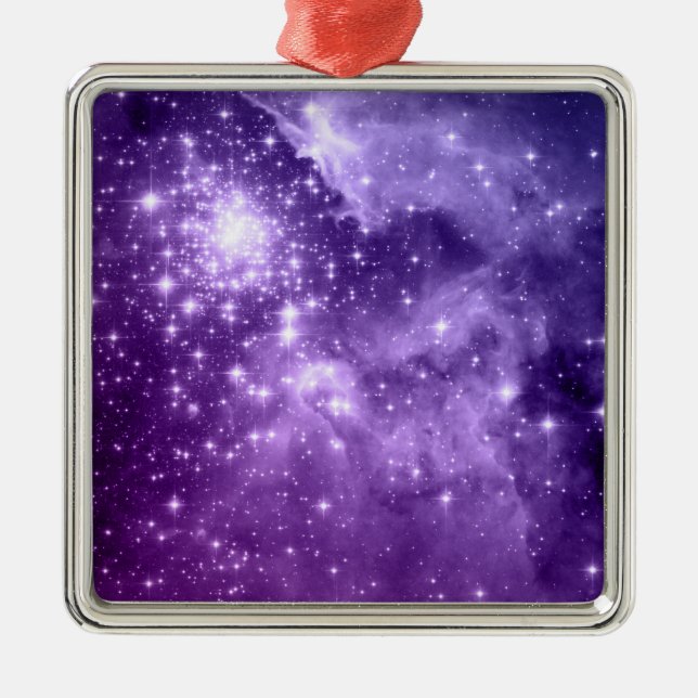 Adorno Metálico Purple Magic Stars Celestial Space Photo (Frente)