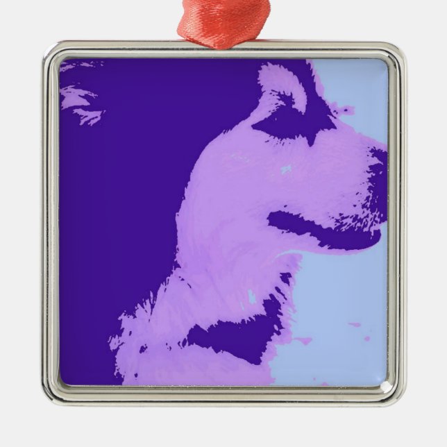 Adorno Metálico Purple Malamute Pop Art (Frente)