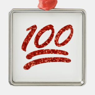 Adorno Metálico purpurina ciento emoji