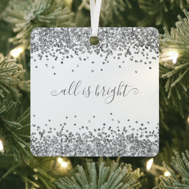 Adorno Metálico Purpurina Plateado Todas Las Fronteras Es Nombre B (in situ)