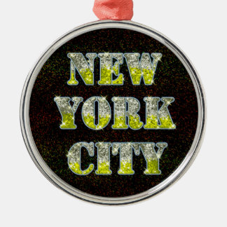 Adorno Metálico Purpurinas de Oro Plateado de Nueva York