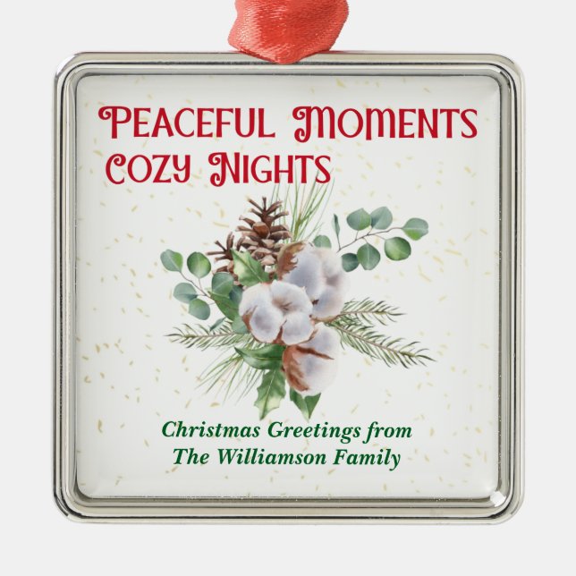 Adorno Metálico Pussy Willow Catkin Bouquet Christmas (Frente)