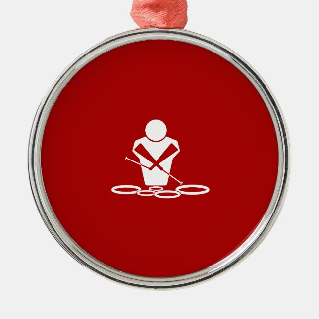 Adorno Metálico Quads - Blanco - Fondo rojo - Tenor bebé! (Frente)