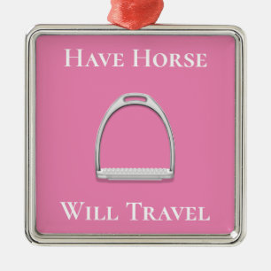 Adorno Metálico "Que los caballos viajen" Stirrup Iron Pink