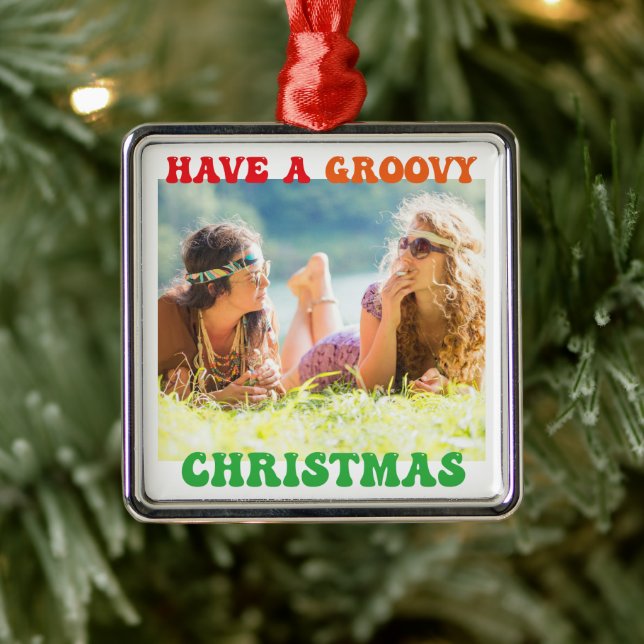 Adorno Metálico Que Navidades de Groovy cuenten foto de Personaliz (Árbol)