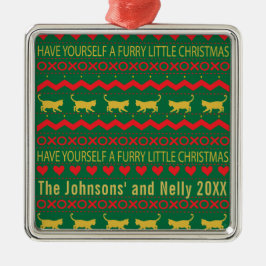 Adorno Metálico Que te tengas un gato de Navidades pequeños