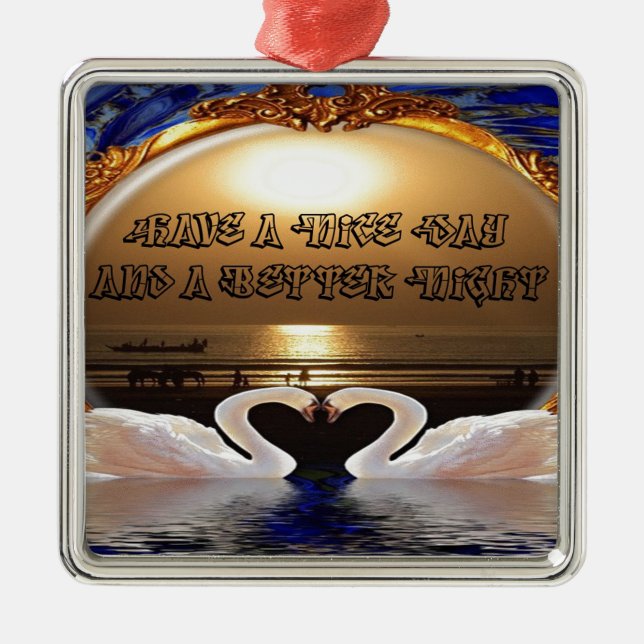 Adorno Metálico Que tengas un buen día y una noche agradable. (Frente)