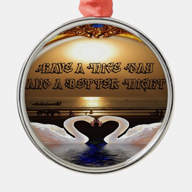 Adorno Metálico Que tengas un buen día y una noche agradable. (Frente)