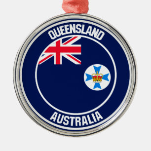 Adorno Metálico Queensland Round Emblem