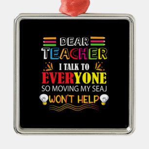Adorno Metálico Querido Profesor, Hablo Con Todos