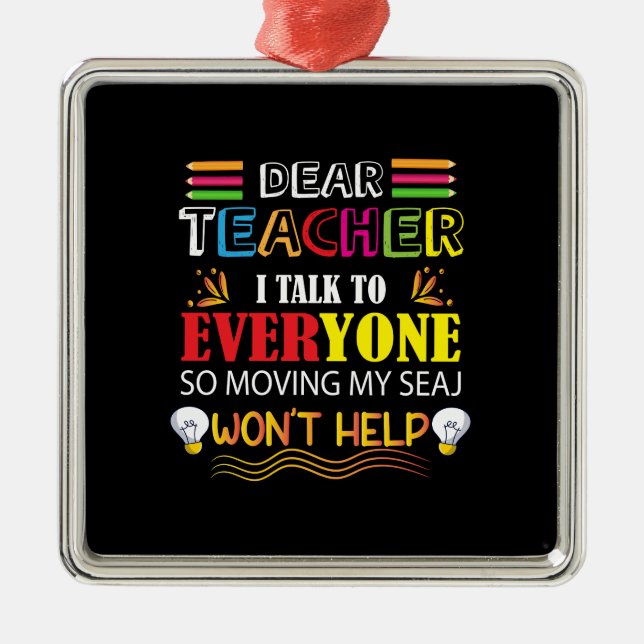 Adorno Metálico Querido Profesor, Hablo Con Todos (Frente)