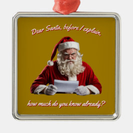 Adorno Metálico Querido Santa. Funny Santa Claus, feriado de Navid