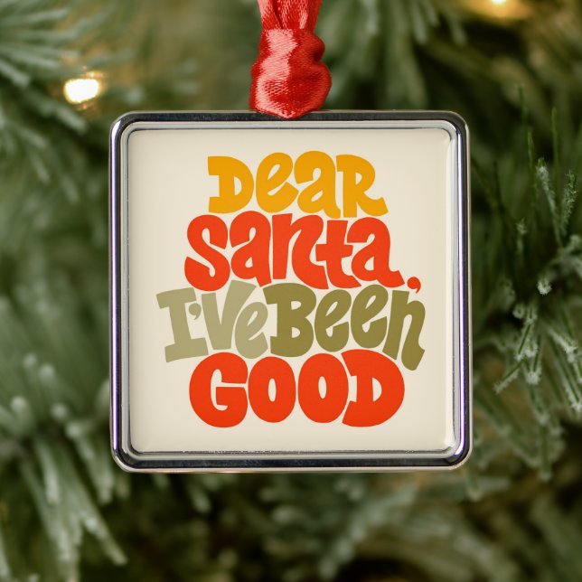 Adorno Metálico Querido Santa, he sido un buen diseño (Árbol)