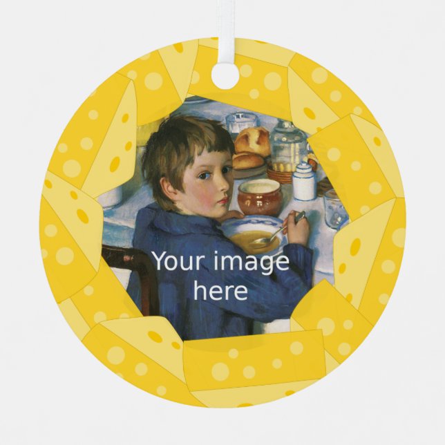 Adorno Metálico Queso con marco Holes para tu foto (Anverso)