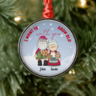 Adorno Metálico Quiero envejecer Con Ustedes Navidades Personaliza