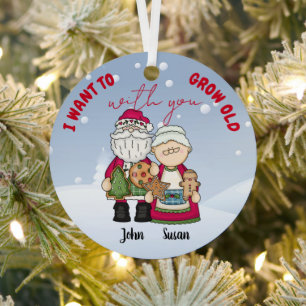 Adorno Metálico Quiero envejecer Con Ustedes Navidades Personaliza